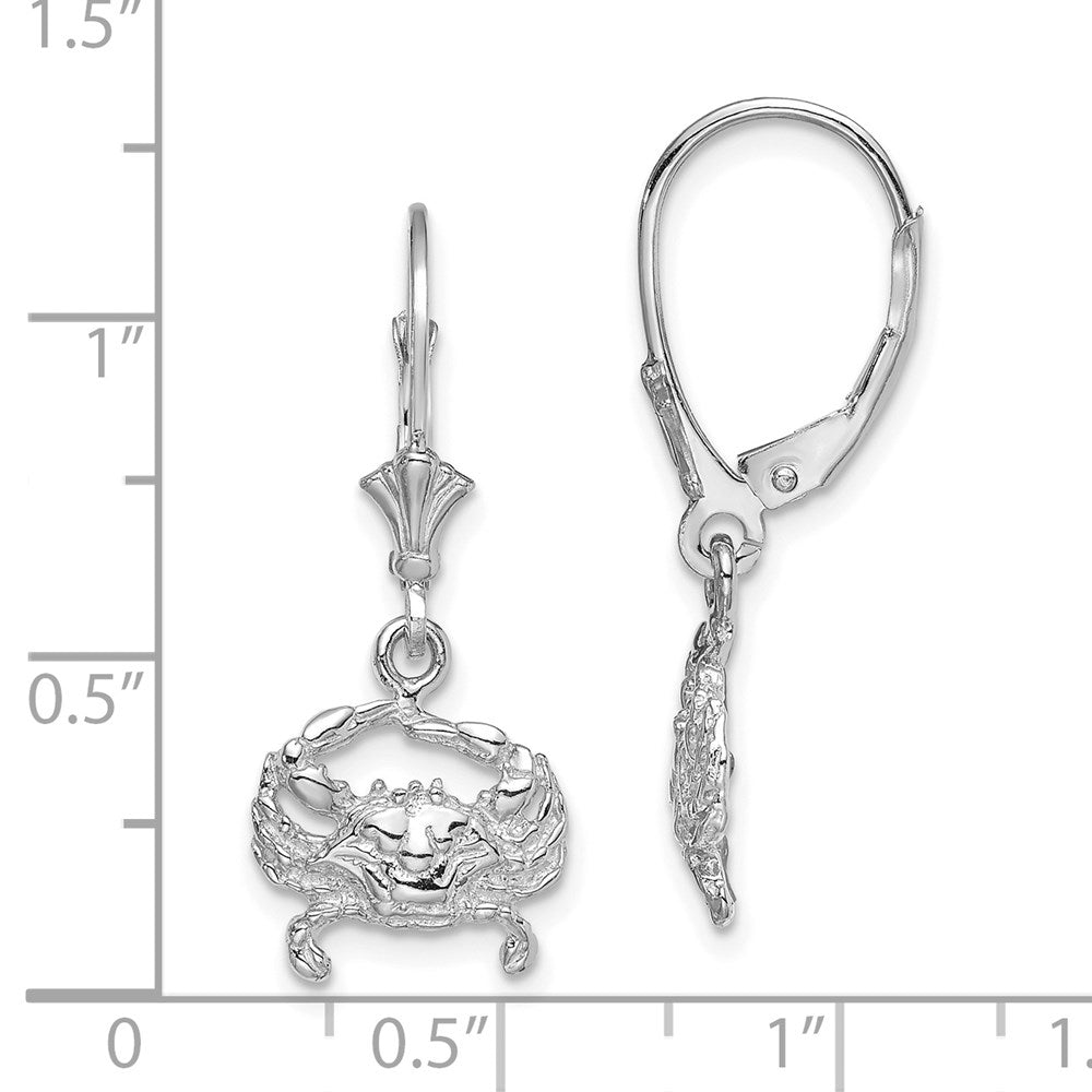 14K Weißgold Blau Krabbe Ohrhänger mit Brisur