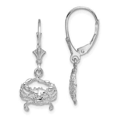 14K Weißgold Blau Krabbe Ohrhänger mit Brisur