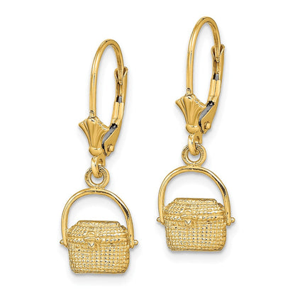 14K Gelbgold Nantucket Korb Ohrhänger mit Brisur