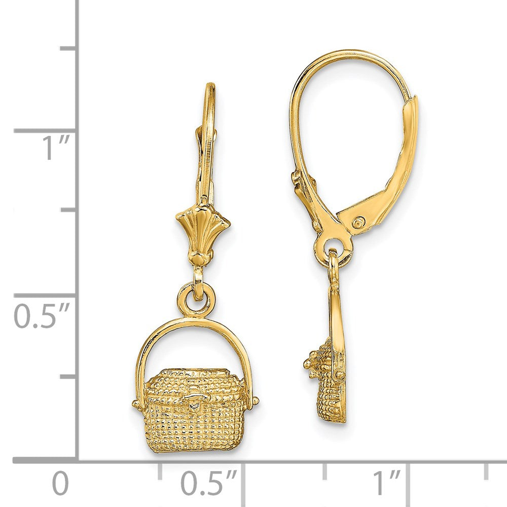 14K Gelbgold Nantucket Korb Ohrhänger mit Brisur