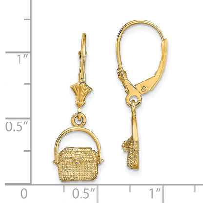 14K Gelbgold Nantucket Korb Ohrhänger mit Brisur