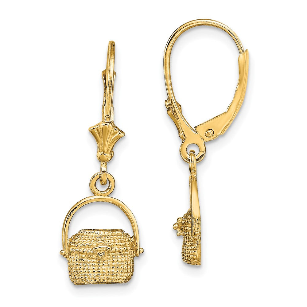 14K Gelbgold Nantucket Korb Ohrhänger mit Brisur