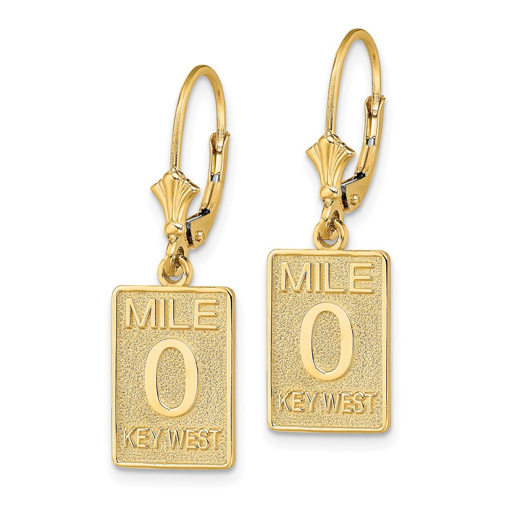 14K Gelbgold Mile Marker 0 / Key West Ohrhänger mit Brisur