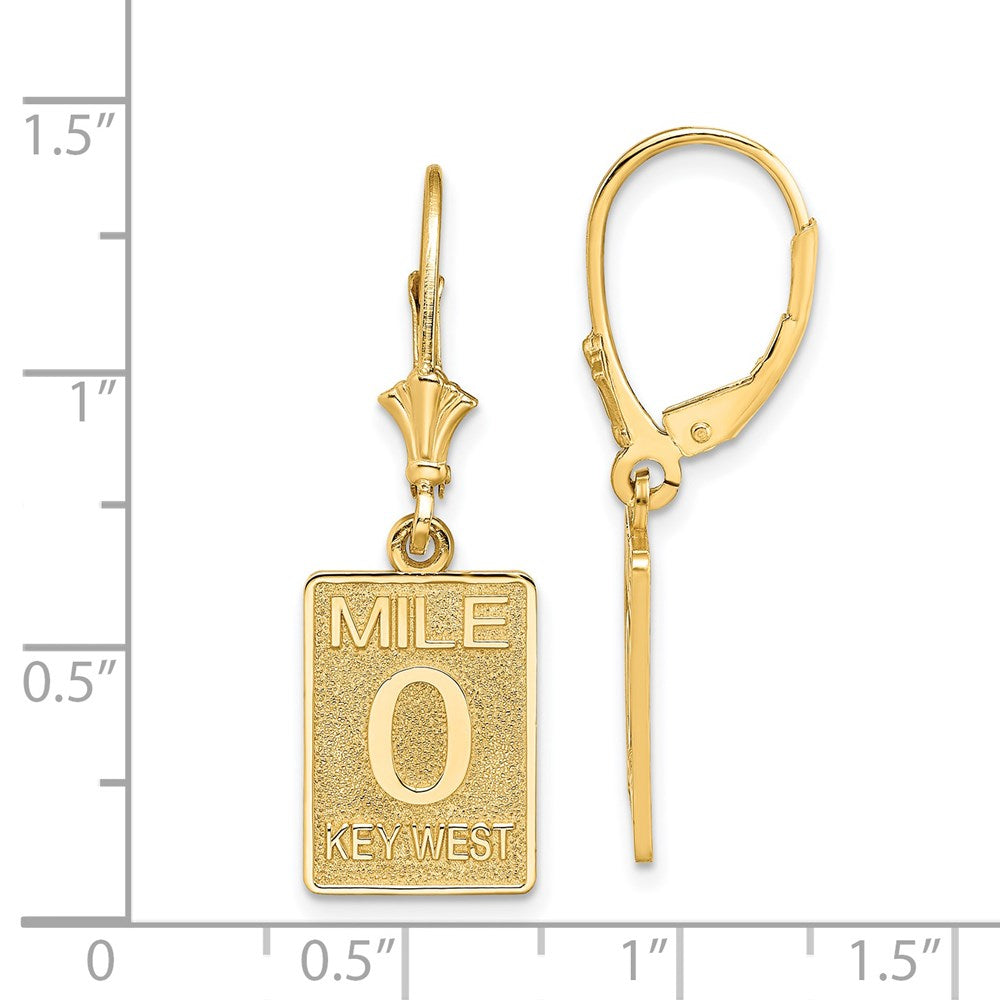 14K Gelbgold Mile Marker 0 / Key West Ohrhänger mit Brisur