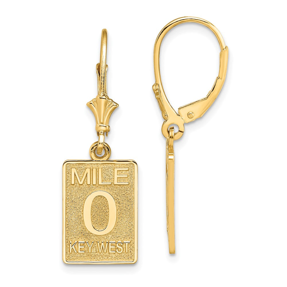 14K Gelbgold Mile Marker 0 / Key West Ohrhänger mit Brisur
