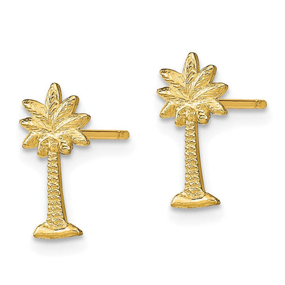 14K Gelbgold Palme Baum Ohrstecker
