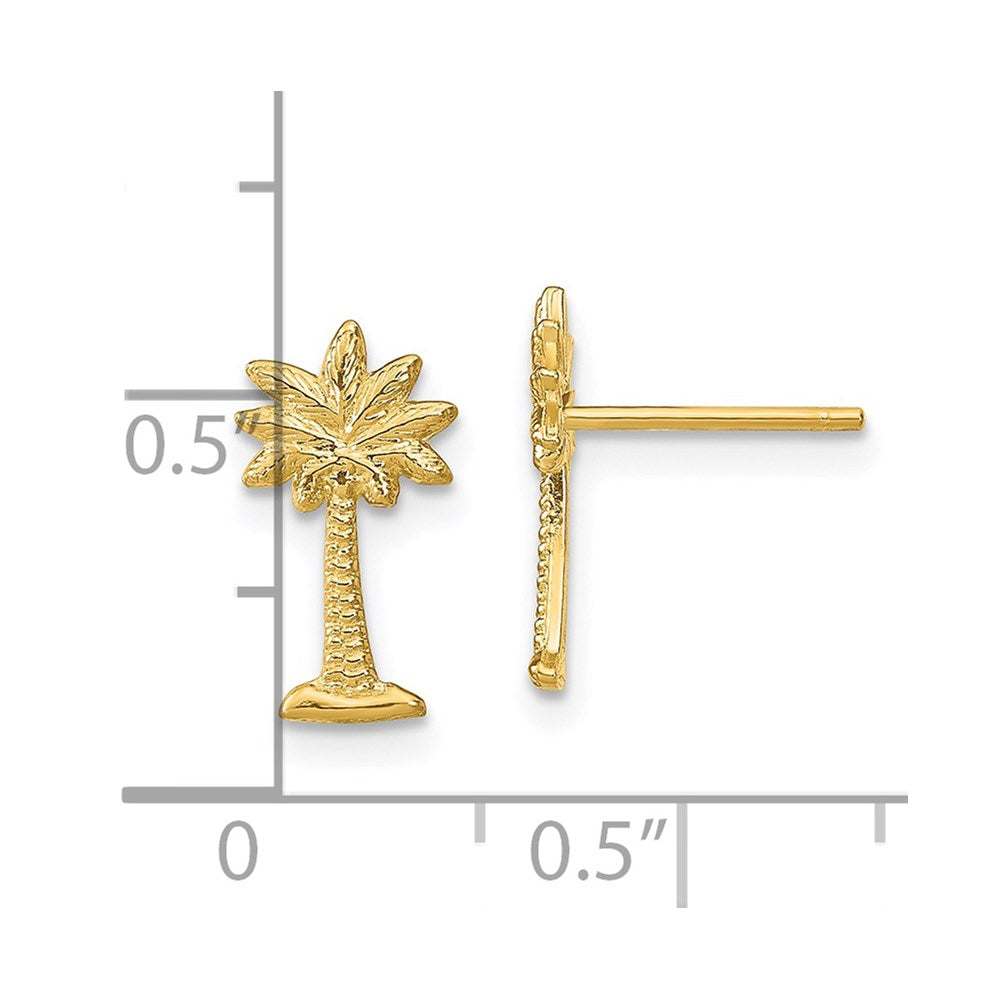 14K Gelbgold Palme Baum Ohrstecker
