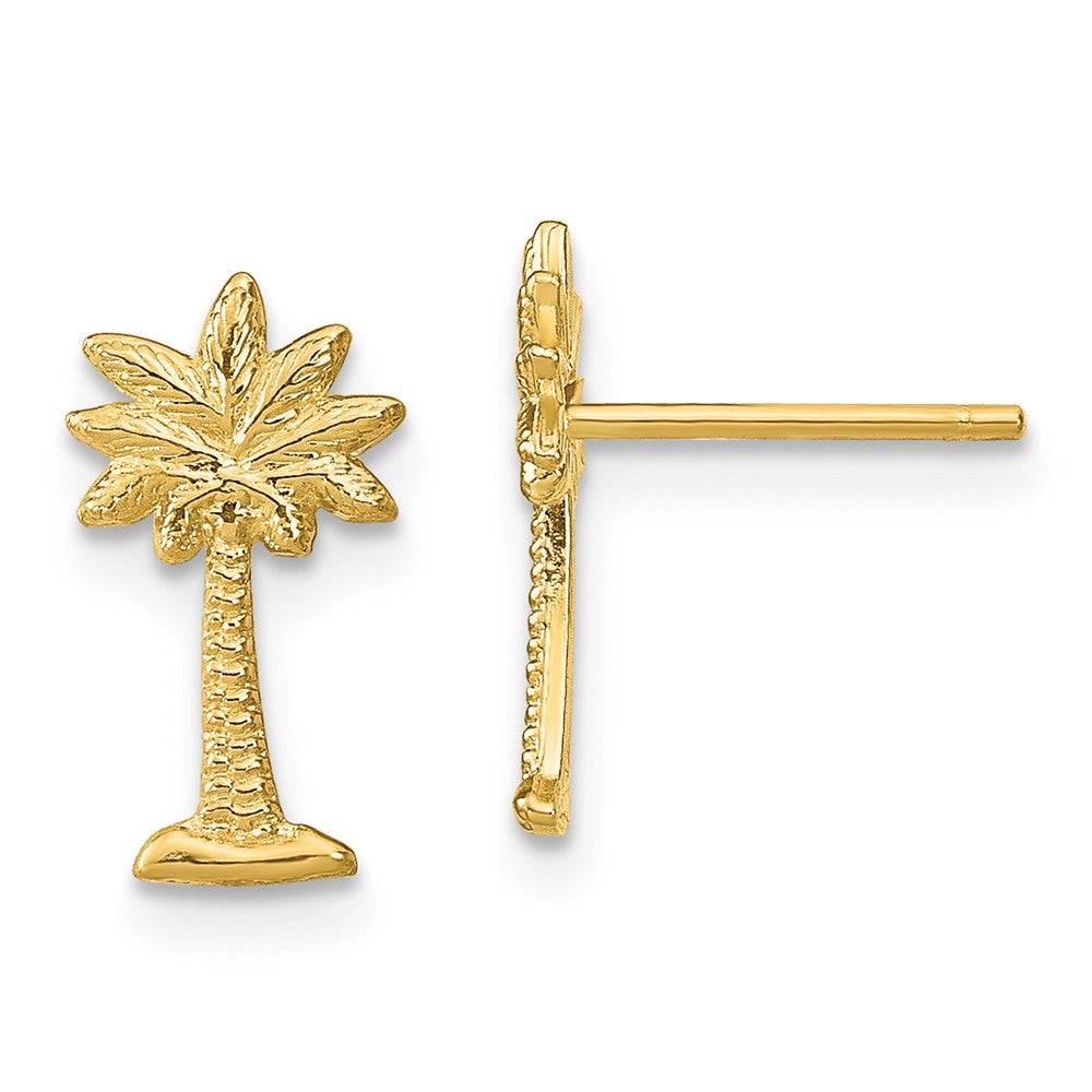 14K Gelbgold Palme Baum Ohrstecker