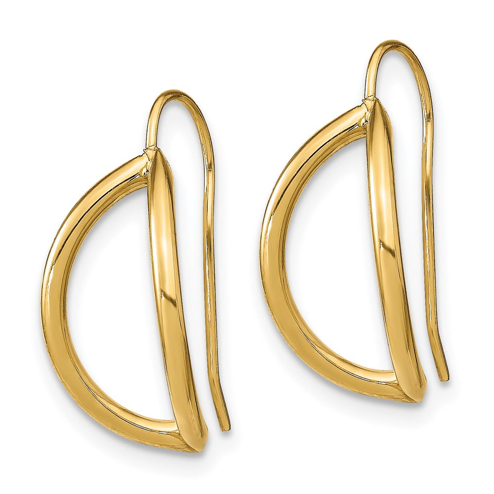 14K Gelbgold Halb Kreis Draht French Ohrringe