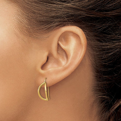 14K Gelbgold Halb Kreis Draht French Ohrringe
