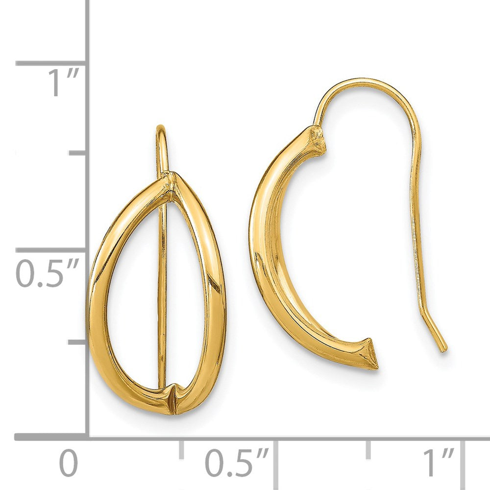 14K Gelbgold Halb Kreis Draht French Ohrringe