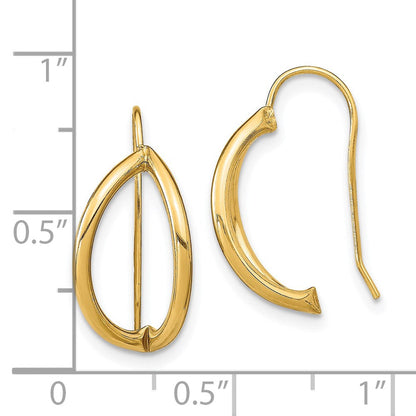14K Gelbgold Halb Kreis Draht French Ohrringe