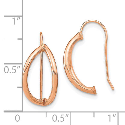 14K Roségold Halb Kreis Draht French Ohrringe