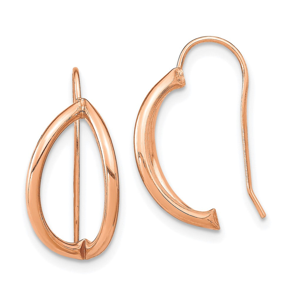 14K Roségold Halb Kreis Draht French Ohrringe