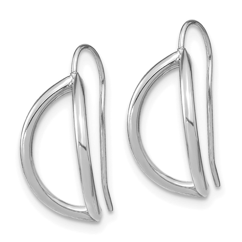 14K Weißgold Halb Kreis Draht French Ohrringe