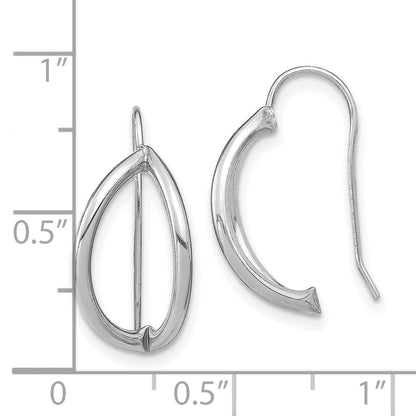 14K Weißgold Halb Kreis Draht French Ohrringe