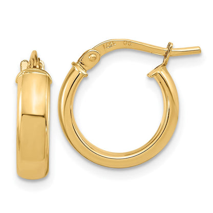 14K Gelbgold Poliert 3.7mm Creolen