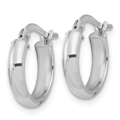 14K Weißgold Poliert 2.9mm Creolen