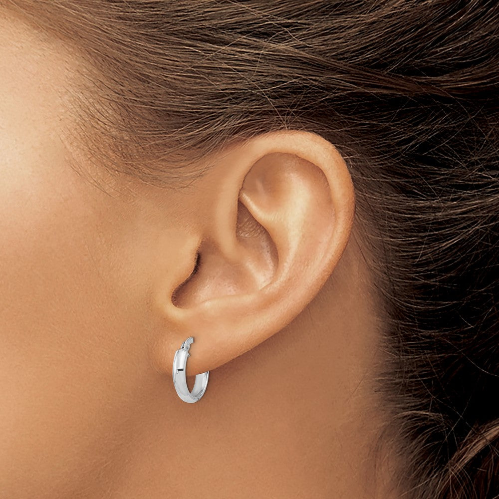 14K Weißgold Poliert 2.9mm Creolen