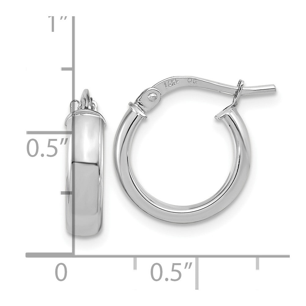 14K Weißgold Poliert 2.9mm Creolen