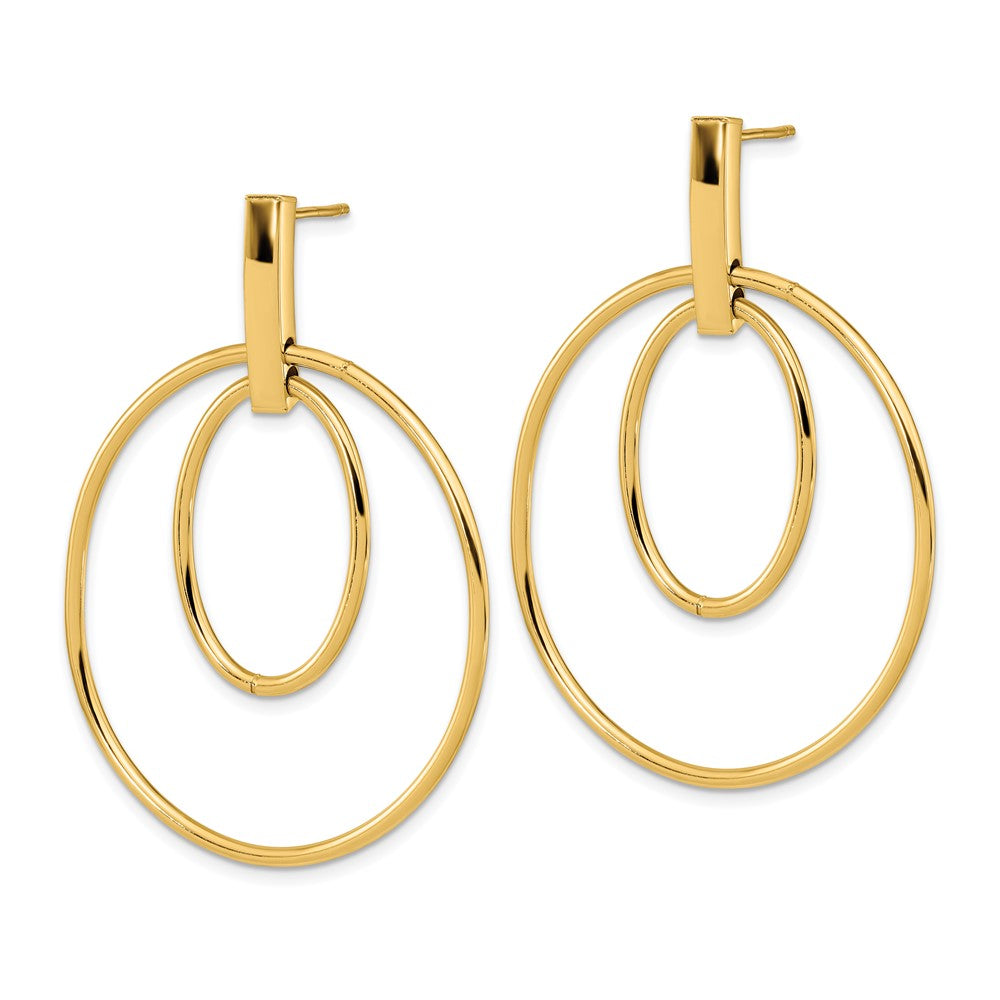14K Gelbgold Poliert Stecker Ohrhänger