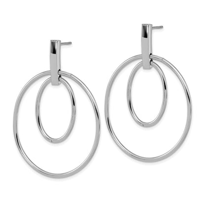14K Weißgold Poliert Stecker Ohrhänger