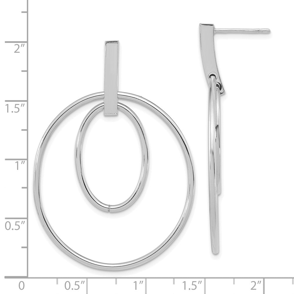 14K Weißgold Poliert Stecker Ohrhänger