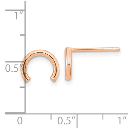 14K Roségold Poliert U Form Röhre Ohrstecker