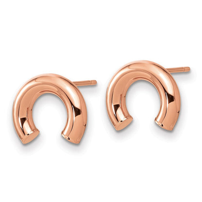 14K Roségold Poliert U Form Röhre Ohrstecker