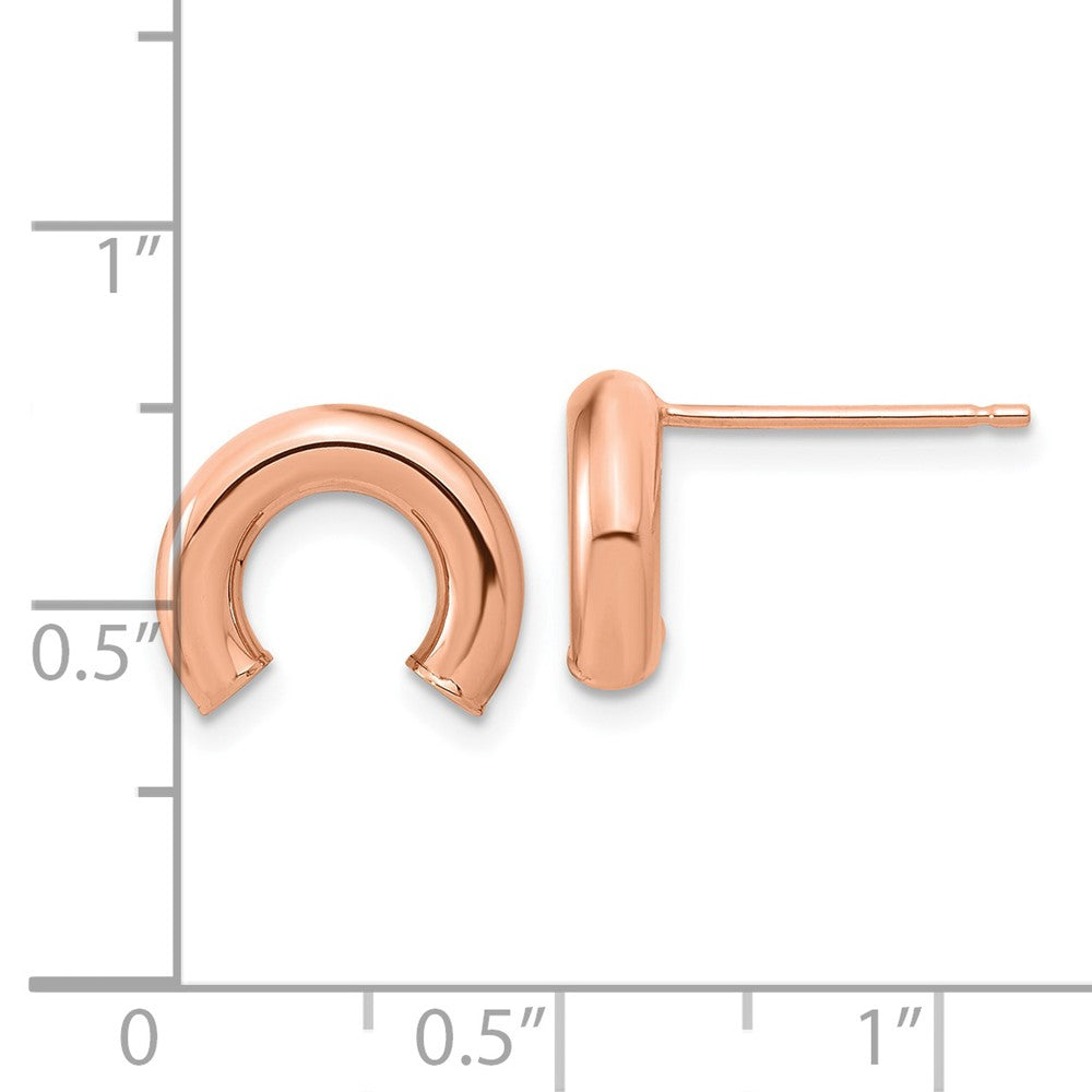 14K Roségold Poliert U Form Röhre Ohrstecker