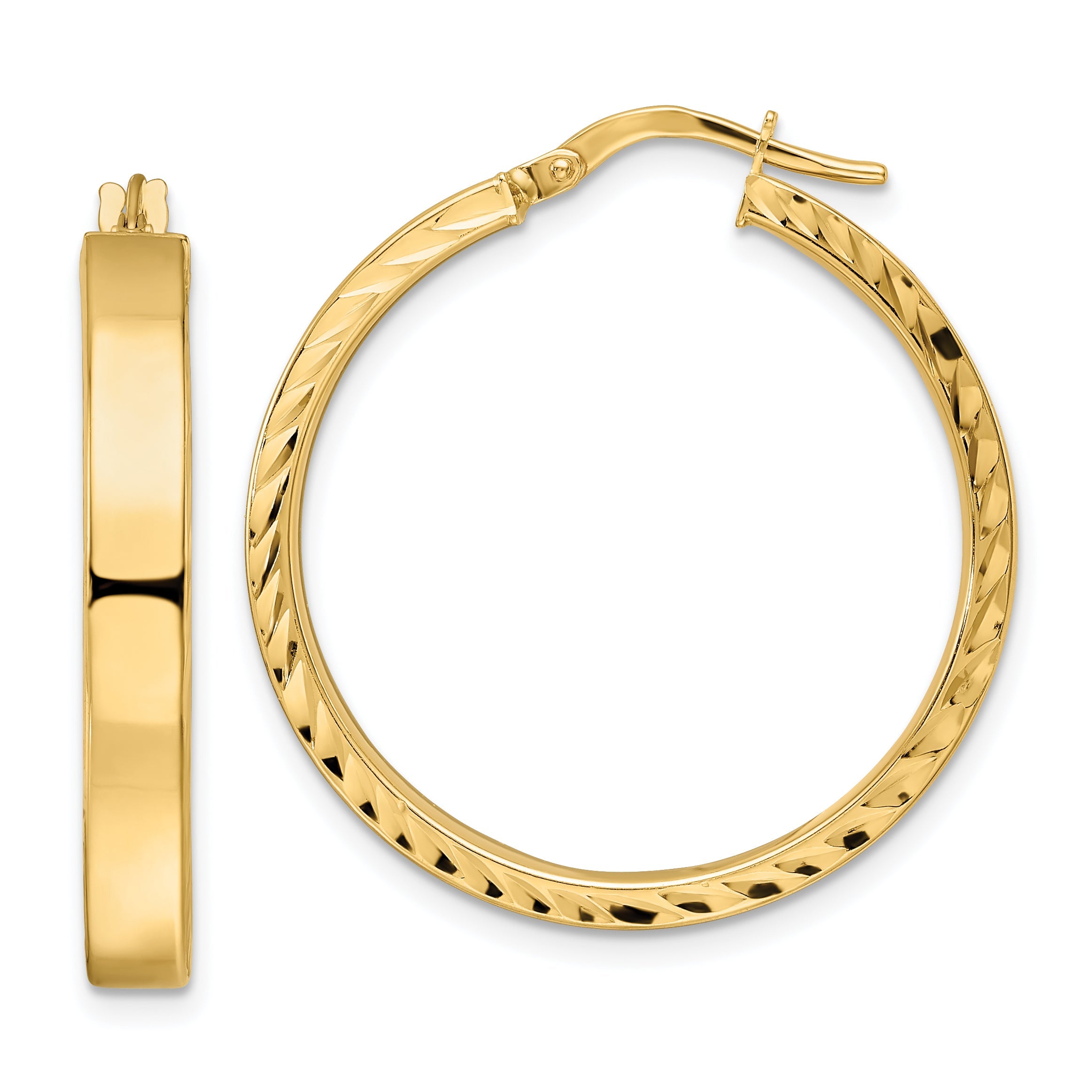 14K Gelbgold Poliert Creolen