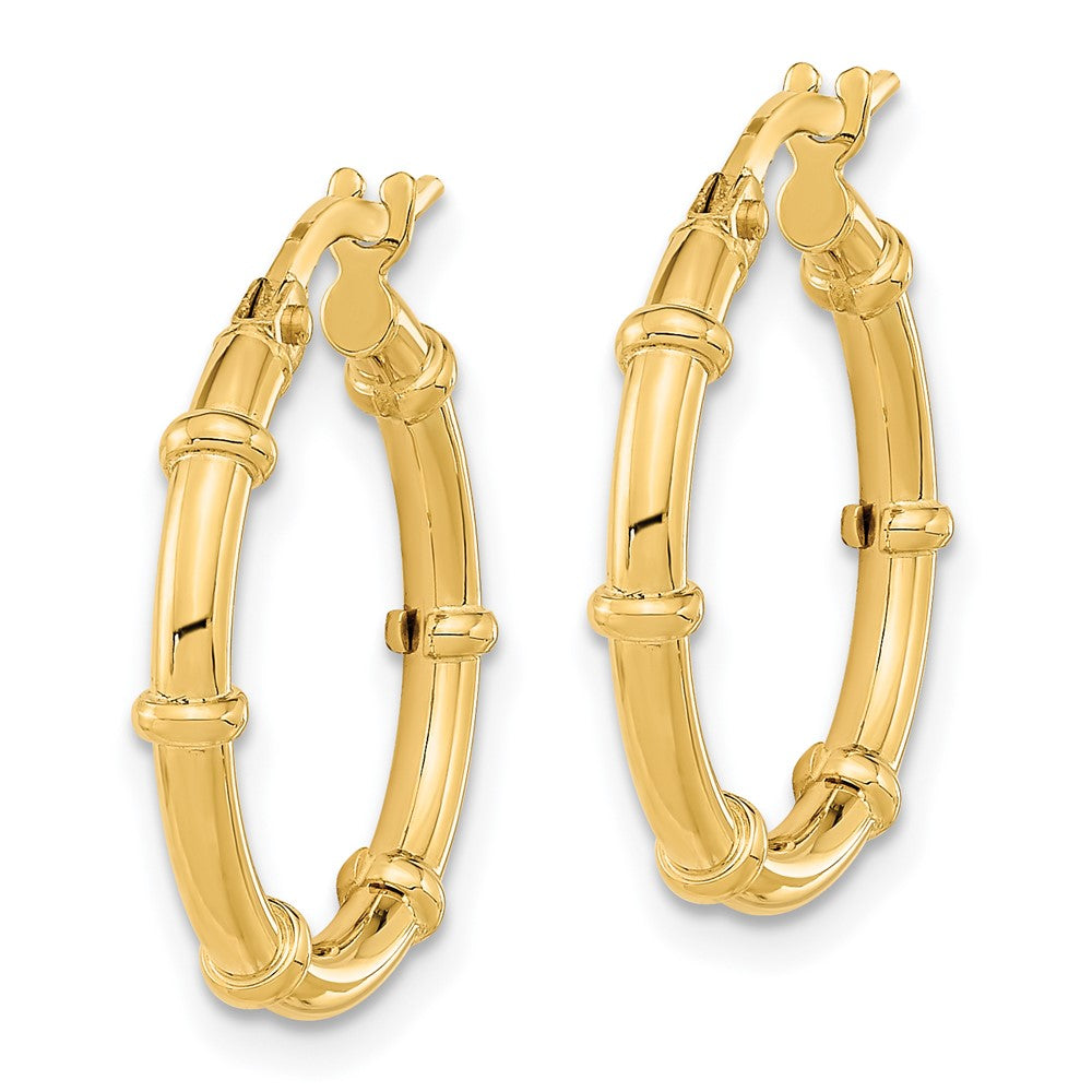 14K Gelbgold Poliert und Fantasie Creolen