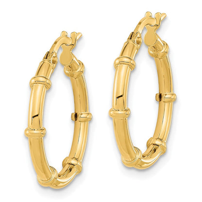 14K Gelbgold Poliert und Fantasie Creolen