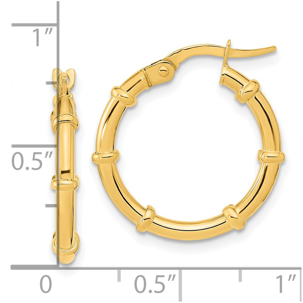14K Gelbgold Poliert und Fantasie Creolen