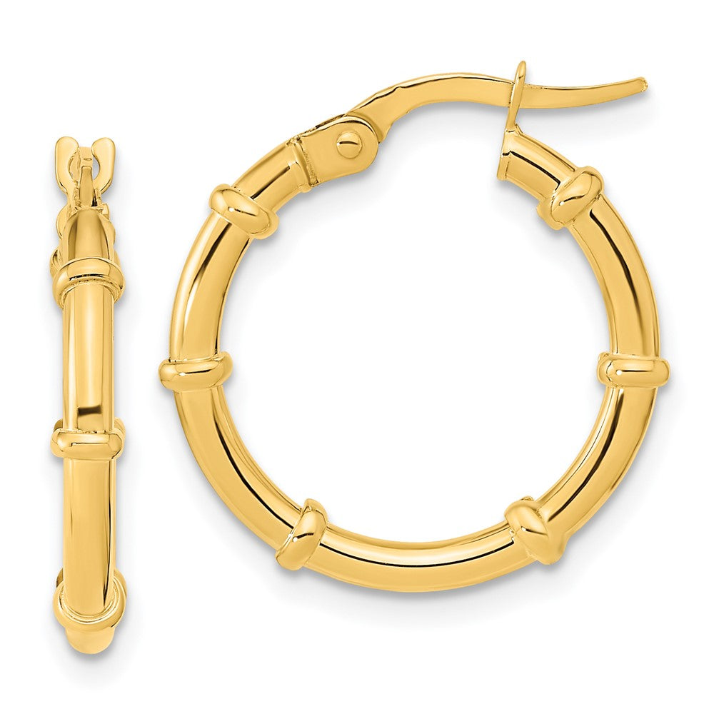 14K Gelbgold Poliert und Fantasie Creolen