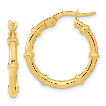 14K Gelbgold Poliert und Fantasie Creolen