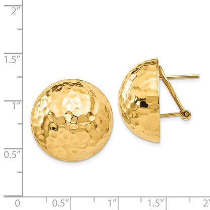 14K Gelbgold Gehämmert Omega Rückseite Ohrstecker