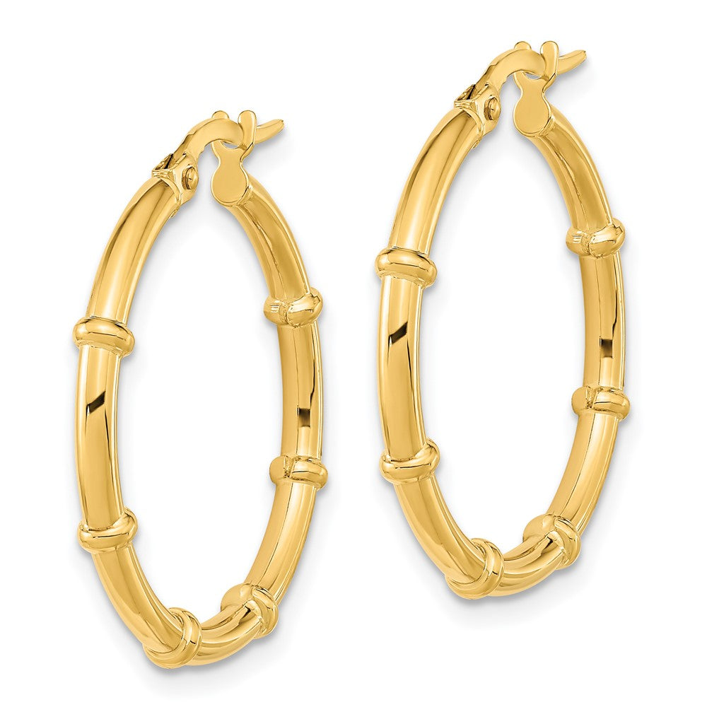 14K Gelbgold Poliert und Fantasie Creolen
