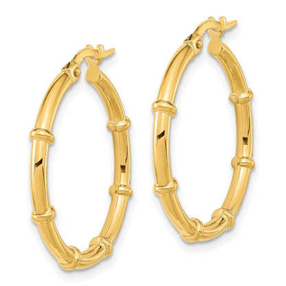 14K Gelbgold Poliert und Fantasie Creolen
