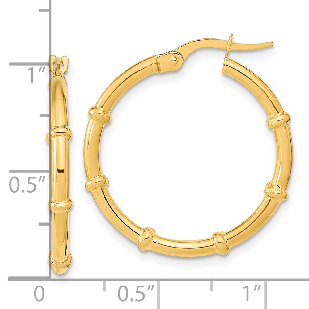 14K Gelbgold Poliert und Fantasie Creolen