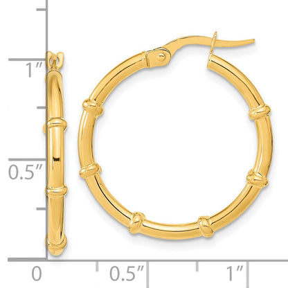 14K Gelbgold Poliert und Fantasie Creolen