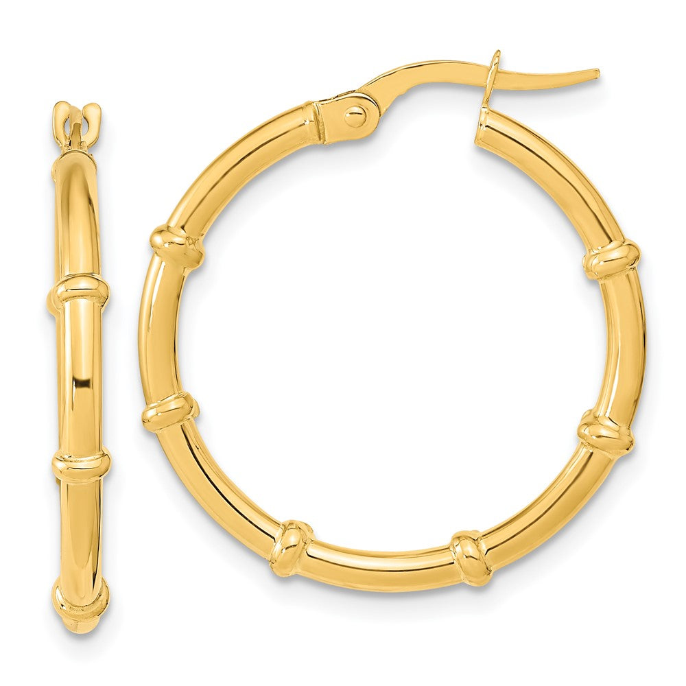14K Gelbgold Poliert und Fantasie Creolen
