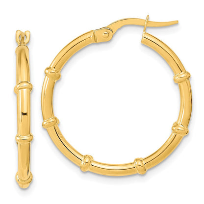 14K Gelbgold Poliert und Fantasie Creolen