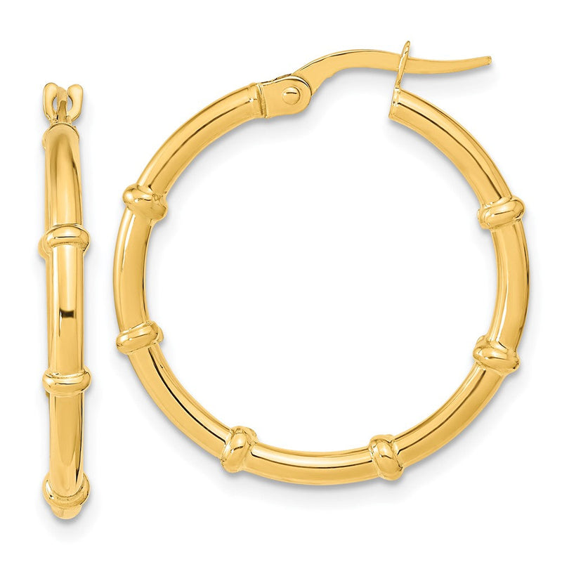 14K Gelbgold Poliert und Fantasie Creolen