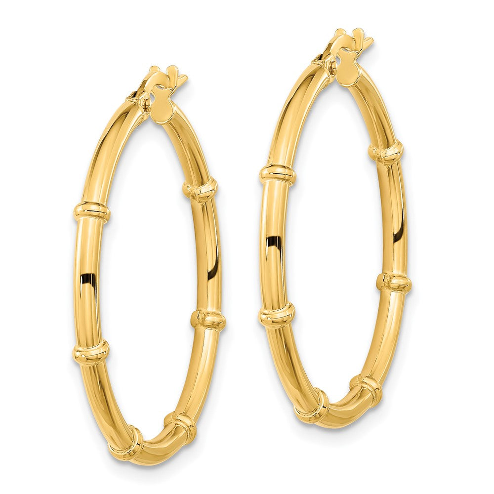 14K Gelbgold Poliert und Fantasie Creolen