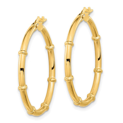 14K Gelbgold Poliert und Fantasie Creolen