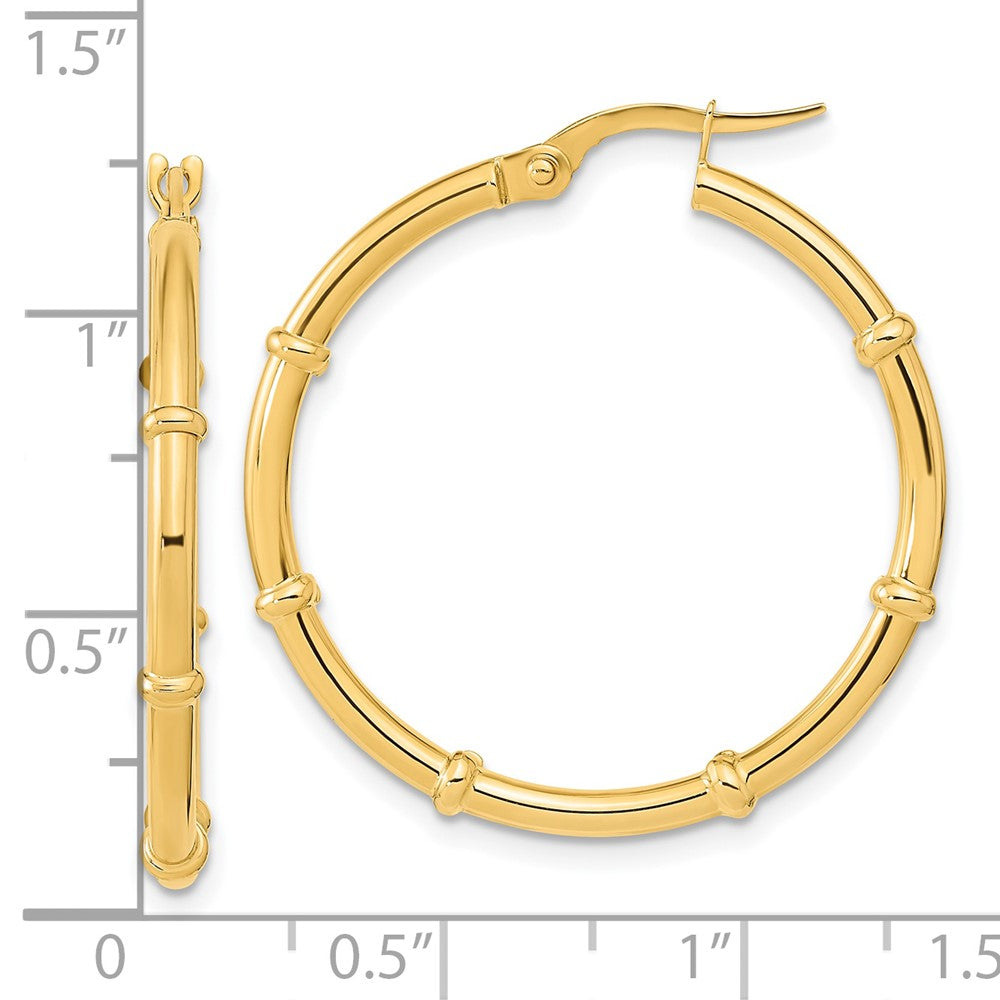 14K Gelbgold Poliert und Fantasie Creolen