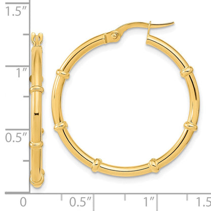 14K Gelbgold Poliert und Fantasie Creolen