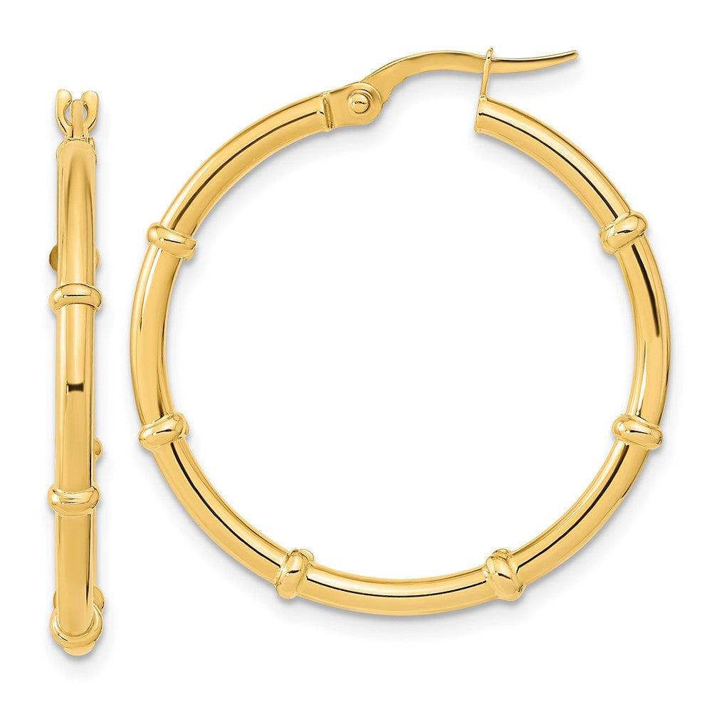 14K Gelbgold Poliert und Fantasie Creolen