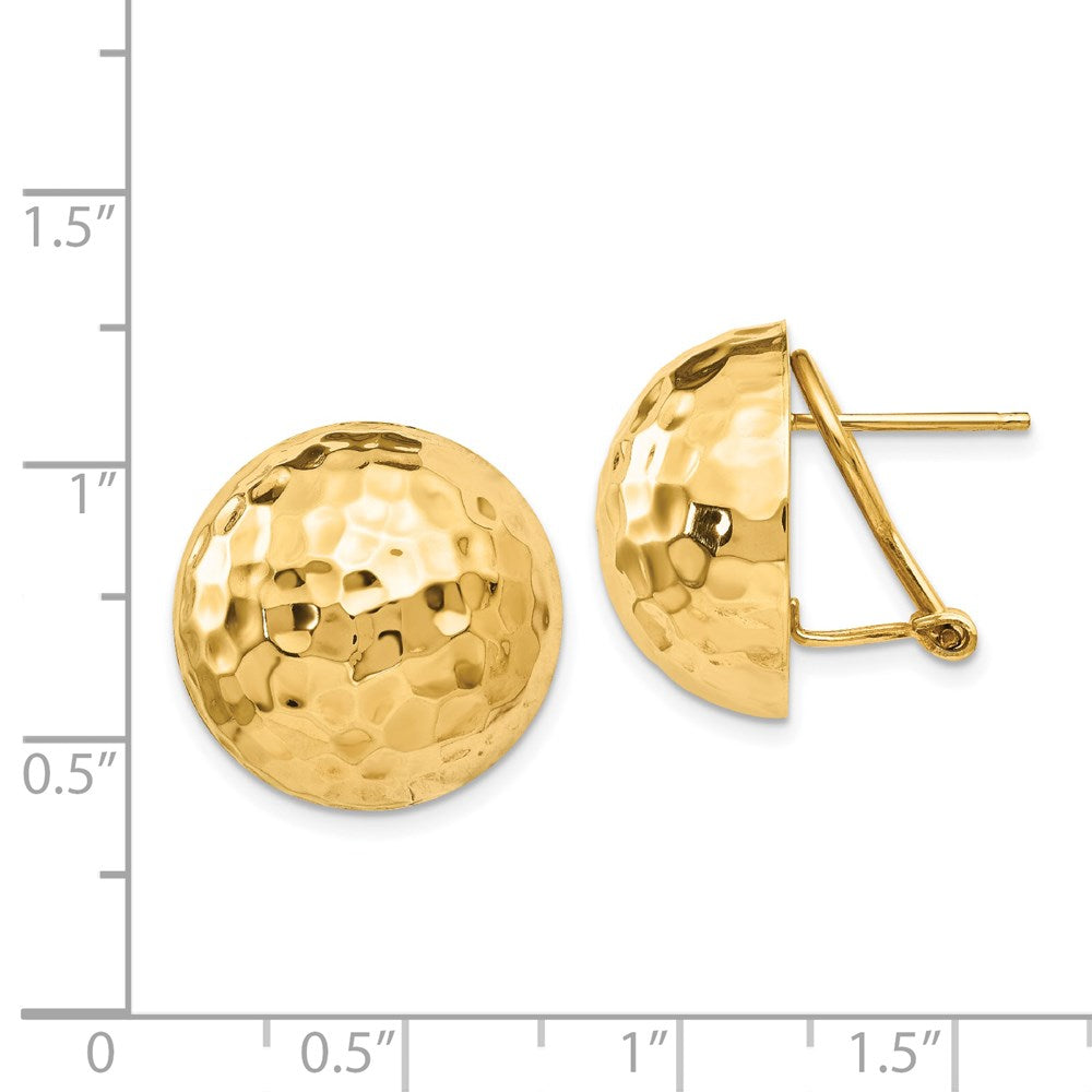 14K Gelbgold Gehämmert Omega Rückseite Ohrstecker
